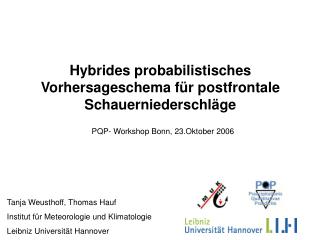 Hybrides probabilistisches Vorhersageschema für postfrontale Schauerniederschläge