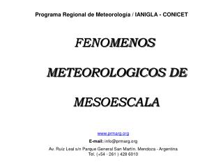 FENOMENOS METEOROLOGICOS DE MESOESCALA