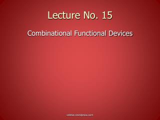 Lecture No. 15