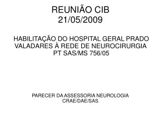REUNIÃO CIB 21/05/2009