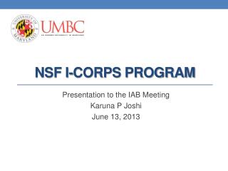 NSF I-Corps program