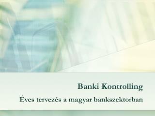 Banki Kontrolling