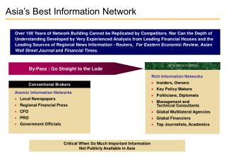 Rich Information Networks Insiders, Owners Key Policy Makers Politicians, Diplomats
