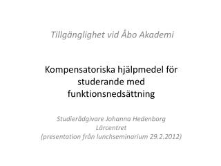 Tillgänglighet vid Åbo Akademi