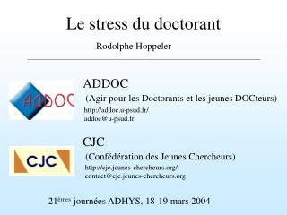 Le stress du doctorant