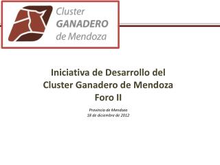 Iniciativa de Desarrollo del Cluster Ganadero de Mendoza Foro II Provincia de Mendoza