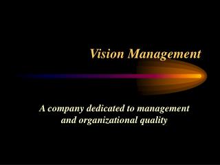 Vision Management