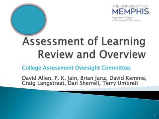 Assessment of Learning Review and Overview