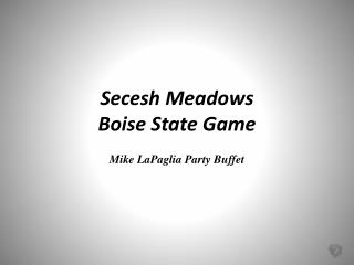 Secesh Meadows Boise State Game