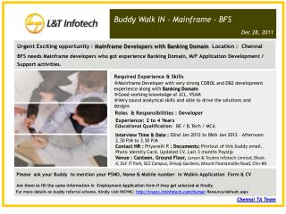 Buddy Walk IN – Mainframe - BFS