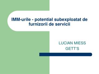 IMM-urile - potential subexploatat de furnizorii de servicii