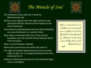 The Miracle of Isra’