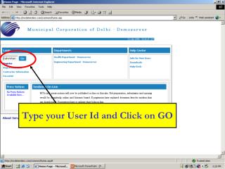 Type your User Id and Click on GO