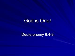 God is One!
