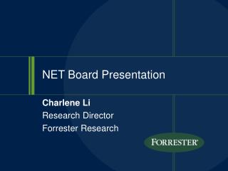 NET Board Presentation