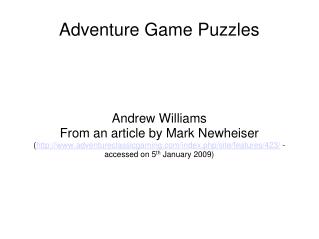 Adventure Game Puzzles