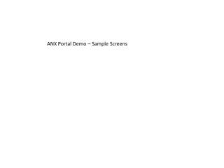 ANX Portal Demo – Sample Screens
