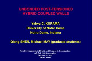 UNBONDED POST-TENSIONED HYBRID COUPLED WALLS