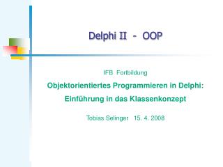 Delphi II - OOP
