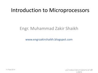 Introduction to Microprocessors