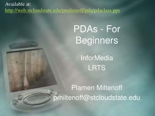 PDAs - For Beginners