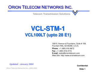 VCL-STM-1 VCL100LT (upto 28 E1)