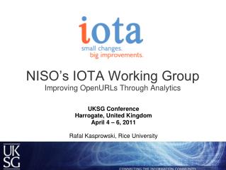 NISO’s IOTA Working Group Improving OpenURLs Through Analytics