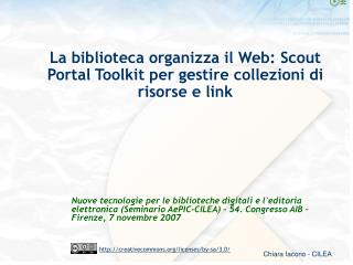 La biblioteca organizza il Web: Scout Portal Toolkit per gestire collezioni di risorse e link
