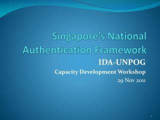 Singapore’s National Authentication Framework