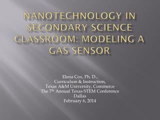 Nanotechnology in Secondary Science Classroom: Modeling a Gas Sensor