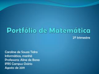 Portfólio de Matemática