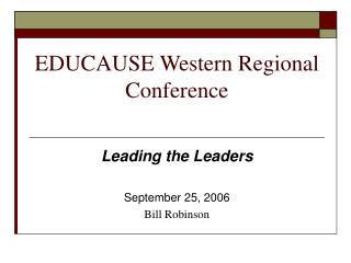 EDUCAUSE Western Regional Conference
