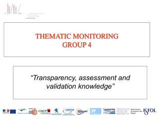 THEMATIC MONITORING GROUP 4
