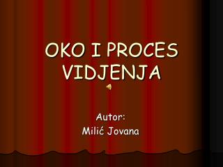 OKO I PROCES VIDJENJA