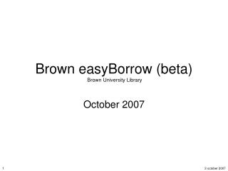 Brown easyBorrow (beta) Brown University Library