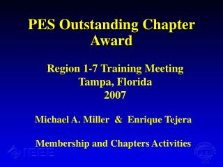 PES Outstanding Chapter Award