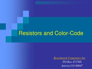 Resistors and Color-Code