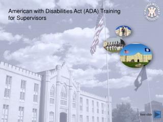 American with Disabilities Act (ADA) Training for Supervisors