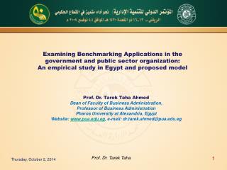 Examining Benchmarking Applications in the government and public sector organization: