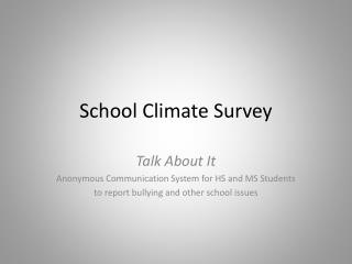 School Climate Survey