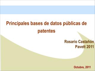 Principales bases de datos públicas de patentes