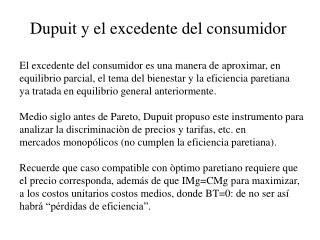 Dupuit y el excedente del consumidor