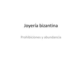 Joyería bizantina