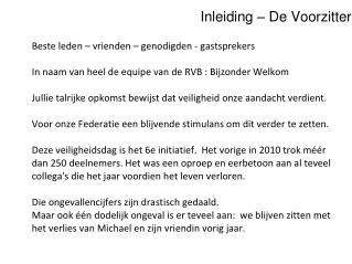 Inleiding – De Voorzitter