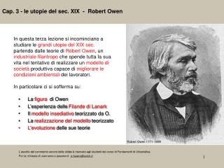 Cap. 3 - le utopie del sec. XIX - Robert Owen