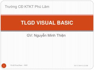 TLGD VISUAL BASIC