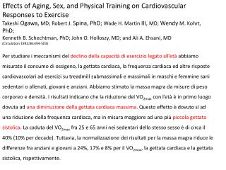 Effects of Aging, Sex, and Physical Training on Cardiovascular Responses to Exercise