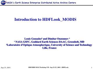 Introduction to HDFLook_MODIS