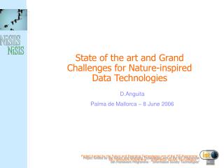 State of the art and Grand Challenges for Nature-inspired Data Technologies