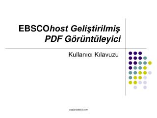 EBSCO host Geliştirilmiş PDF Görüntüleyici
